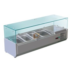 Vitrina de ingredientes acristalada 10 bandejas GN1/4 Prof. 335 mm x 2000 mm (A)