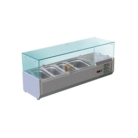 Vitrina de ingredientes acristalada 10 bandejas GN1/4 Prof. 335 mm x 2000 mm (A)