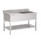 Fregadero acero inoxidable 1 pileta 1000 X 600 X 850 MM (L x P x A) escurridor izquierda con estante