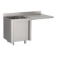 Fregadero de acero inoxidable sobre mueble esp. LV 1200 X 600 X 850 MM (L x P x A) ESC derecho 1 pileta