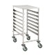 Carro bandejero de acero inoxidable catering - 7 niveles GN2/1 con bandeja de acero inoxidable