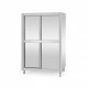 Mueble alto de acero inoxidable con 4 puertas correderas 1000 x 600 x 1800 mm (L x P x A)