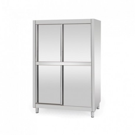 Mueble alto de acero inoxidable 4 puertas correderas 1200 x 600 x 1800 mm