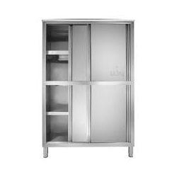 Mueble alto de acero inoxidable 4 puertas correderas 1000 x 600 x 1800 mm - v2