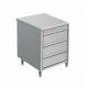 Mueble acero inoxidable 3 cajones Prof.600