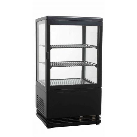 Mini vitrina refrigerada de libre instalación negra 58 litros