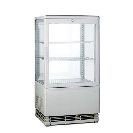 Mini vitrina refrigerada de libre instalación blanca 58 litros