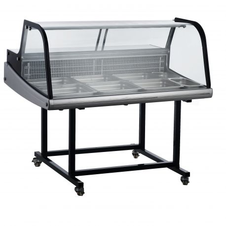 Vitrina refrigerada de mercado con soporte de 1250 mm (L)