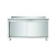 Mueble bajo adosado de acero inoxidable 1800 X 700 X 850 MM (L x P x A)