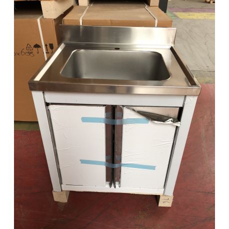 Plonge inox sans égouttoir Prof.600 700X600X850 - v2