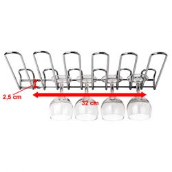 Estante para vasos doble fijación cromado 45 x 31 x 5 cm - v2