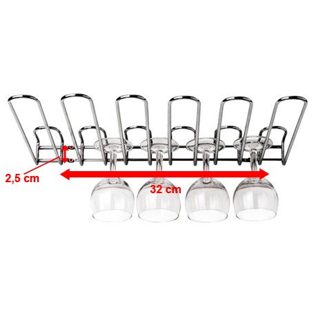 Rack à verres Fixation double Chrome 20 verres 450x310x560mm - v2