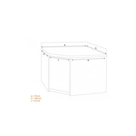 Tables inox centrales Prof.600 avec étagère basse - v3