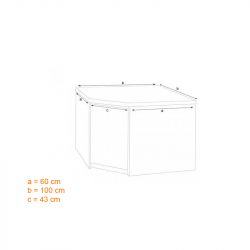 Mueble esquinero de acero inoxidable Prof.600 - v2