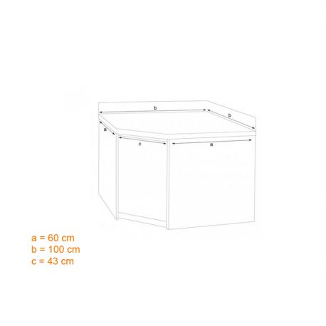 Tables inox centrales Prof.600 avec étagère basse - v3