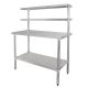 Mesa de acero inoxidable con 2 estantes 1800 x 600 x 1500 mm (L x P x A)