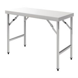 Mesa plegable de acero inoxidable 1800 x 600 x 850 mm (L x P x A)