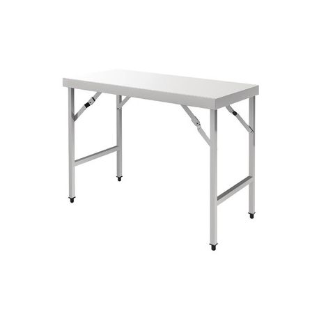 Mesa plegable de acero inoxidable 1800 x 600 x 850 mm (L x P x A)