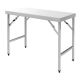 Mesa plegable de acero inoxidable 1200 x 600 x 850 mm (L x P x A)