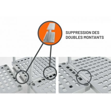 Rayonnage pour chambre froide 4 niveaux 1000x400xH1800mm - v3