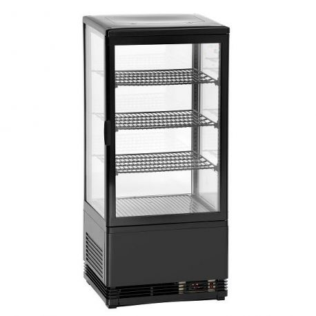 Mini vitrina refrigerada de libre instalación negra 78 litros