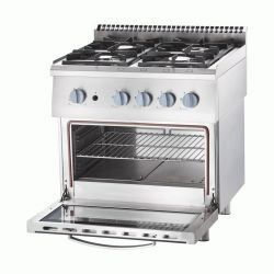Hornilla de gas de 4 fuegos sobre horno de gas estático GN2/1 - v2