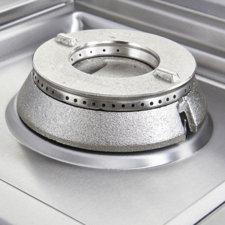 Fourneau 4 feux gaz sur four gaz statique GN2/1 - v6