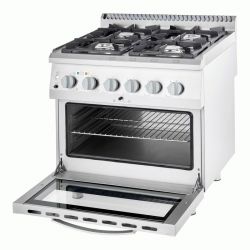 Hornilla de gas de 4 fuegos sobre horno eléctrico estático GN2/1 - v2
