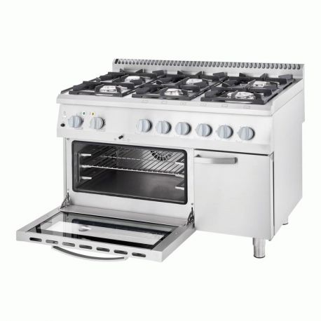 Fourneau 6 feux gaz sur four électrique ventilé GN1/1 - 600x400 - v2