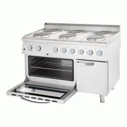 Hornilla eléctrica de 6 fuegos sobre horno eléctrico estático GN2/1 - v2