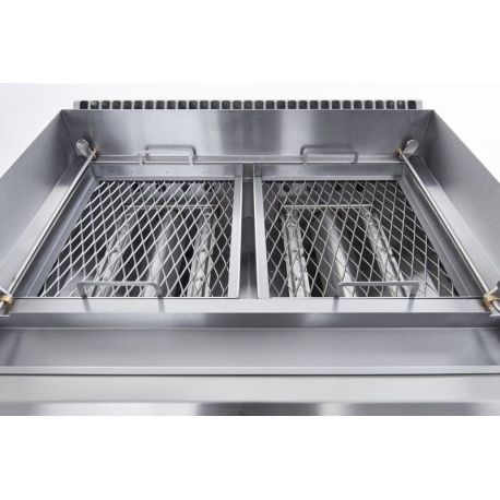 Grill pierre de lave à gaz double grille type V sur coffre - v2