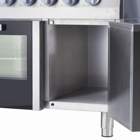 Fourneau 6 feux gaz sur four gaz électrique statique GN2/1 - v2