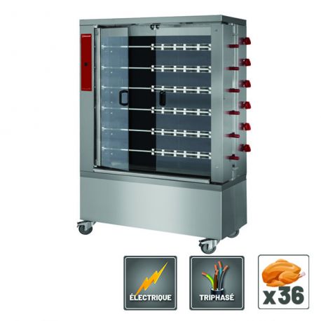 Asador eléctrico vitrocerámico de 6 espetones