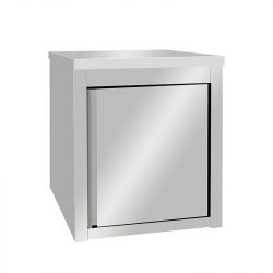 Mueble bajo central de acero inoxidable con puerta abatible 600 x 600 x 850 mm - v2