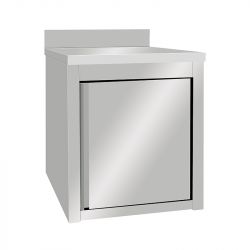 Mueble bajo adosado de acero inoxidable 600 x 600 x 850 mm con puerta abatible - v2