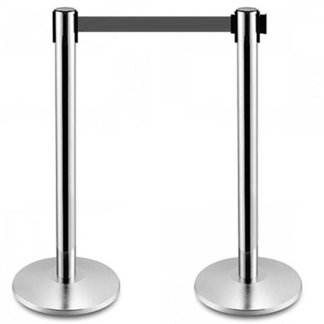 Séparateur de file d'attente inox - 2 mètres - v2