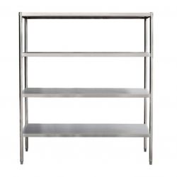 Estantería de acero inoxidable de 4 niveles 1600 X 400 X 1800 MM (L x P x A)