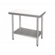 Mesa de corte de acero inoxidable con estantes 700 x 700 x 850 mm (L x P x A)