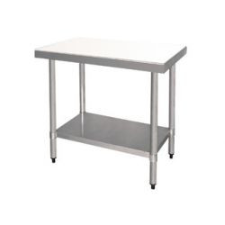 Mesa de corte de acero inoxidable con estantes 700 x 700 x 850 mm (L x P x A)