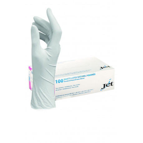 Gants latex poudré transparent T7 S - 100 pièces - v2