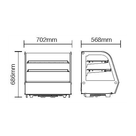 Vitrina refrigerada de libre instalación panorámica 120 litros - v2