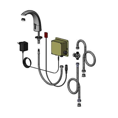 Robinet électronique en fonte chromé - v2