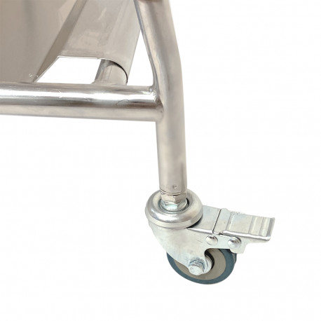 Papelera con pinza para bolsas de acero inoxidable con pedal - v3