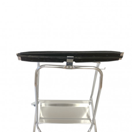 Papelera con pinza para bolsas de acero inoxidable con pedal - v4