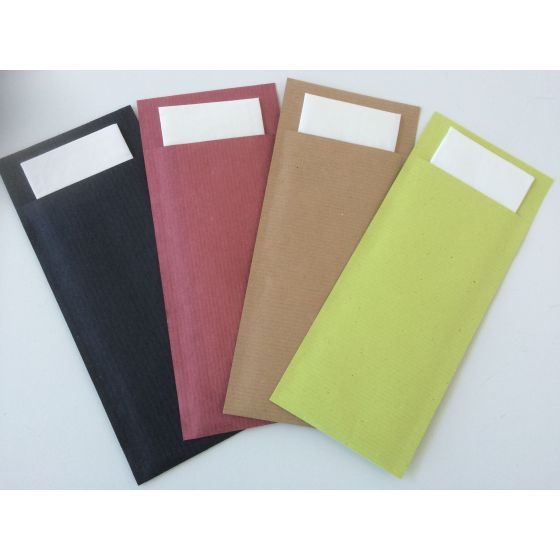 Bolsa servilleta kraft negra 20 x 8,5 cm (5 x 100 u.) - v2