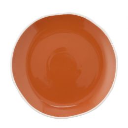 Plato llano redondo terracota porcelana 24 cm de diámetro Rim (4 u.)