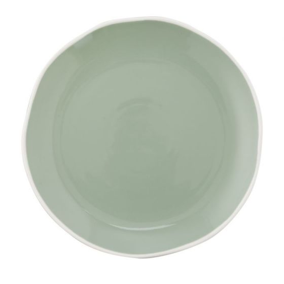 Plato llano redondo verde agua porcelana 21 cm Rim (6 u.)