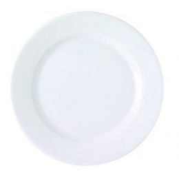 Plato llano redondo blanco porcelana de 19 cm de diámetro (12 u.)