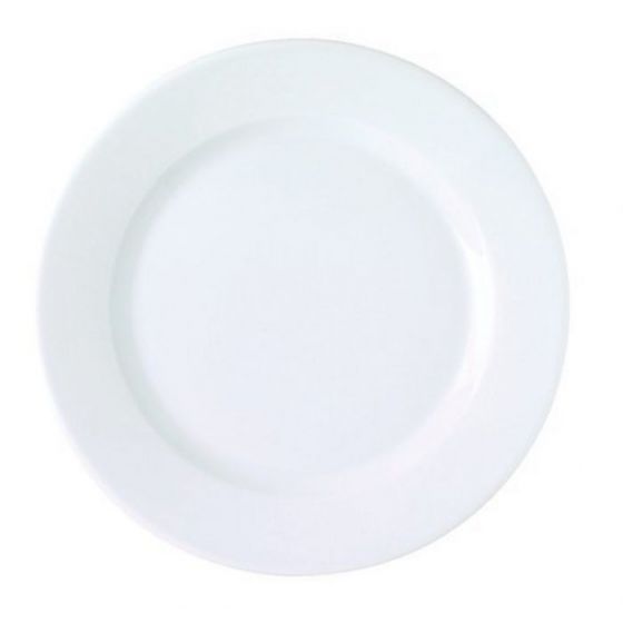 Plato llano redondo blanco porcelana de 19 cm de diámetro (12 u.)