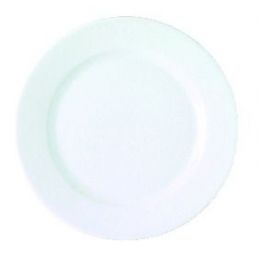 Plato llano redondo blanco porcelana de 21 cm de diámetro (12 u.)